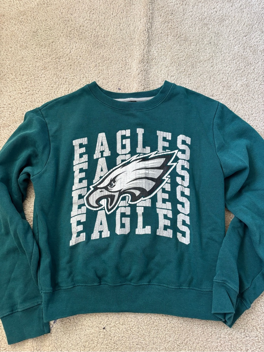 Philadelphia Eagles Women's Teal Crewneck Pullover Sweatshirt
